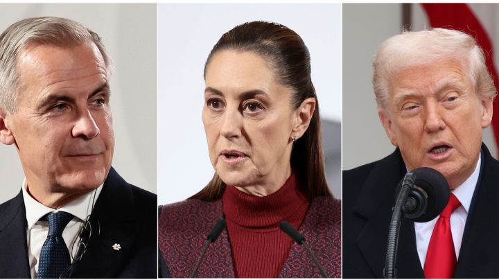 Trump asegura llevarse 'muy bien' con Sheinbaum y Carney previo a su reunión en Washington