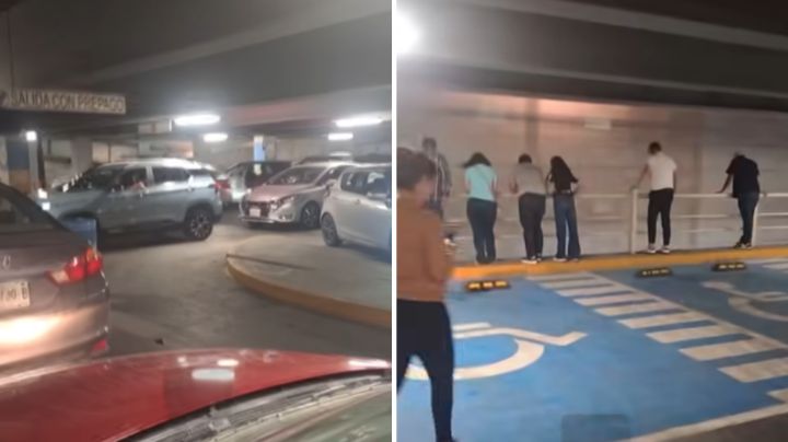 Tráfico por compras navideñas deja atrapados a clientes dentro de estacionamiento en Monterrey