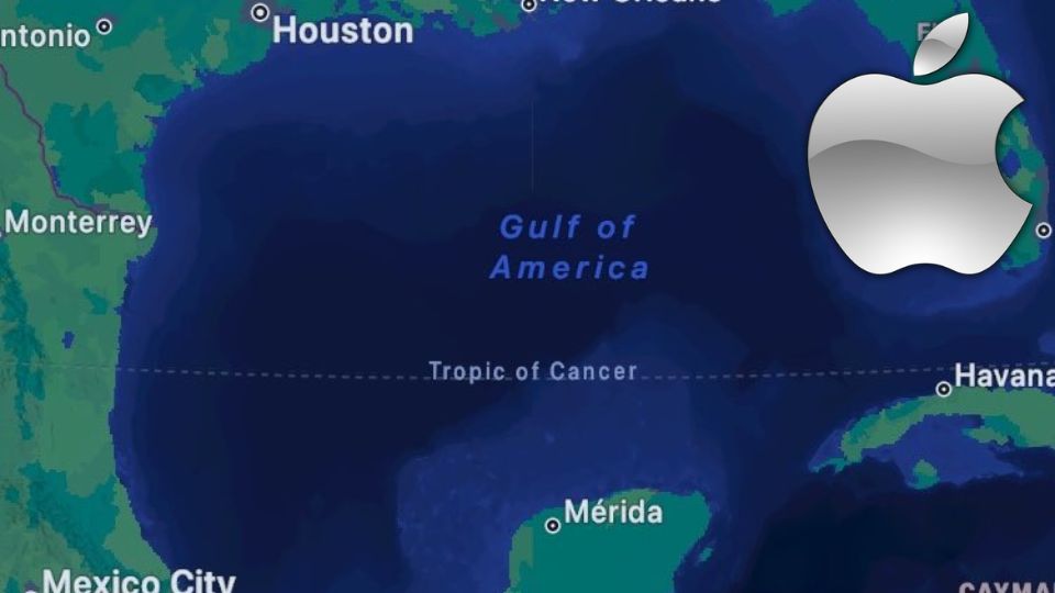 Apple cambia nombre al Golfo de México por 'Golfo de América'