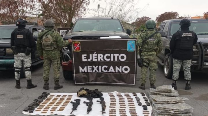 Guardia Nacional asegura armas y vehículos tras operativo en Tamaulipas