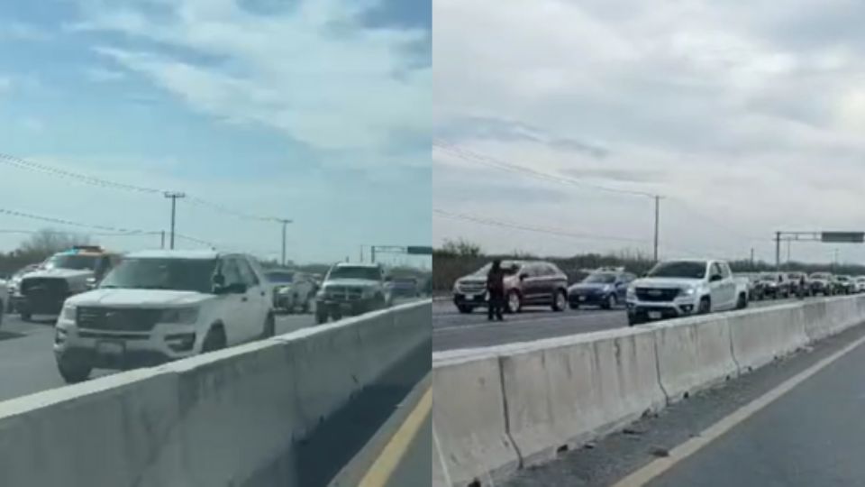 Este fin de semana se han registrado kilométricas filas de automovilistas antes de ingresar al Puente Internacional Anzaldúas, en Reynosa, debido a un retén implementado por la Guardia Nacional.