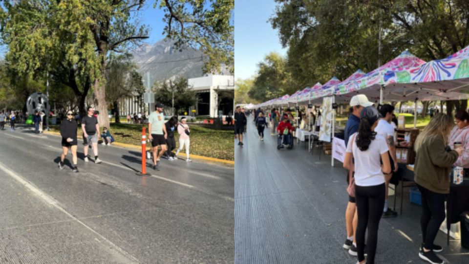 Cada domingo, el cruce de Calzada del Valle y Calzada San Pedro, donde normalmente circulan vehículos, se convierte en un espacio de esparcimiento en el que las familias pueden recrearse.