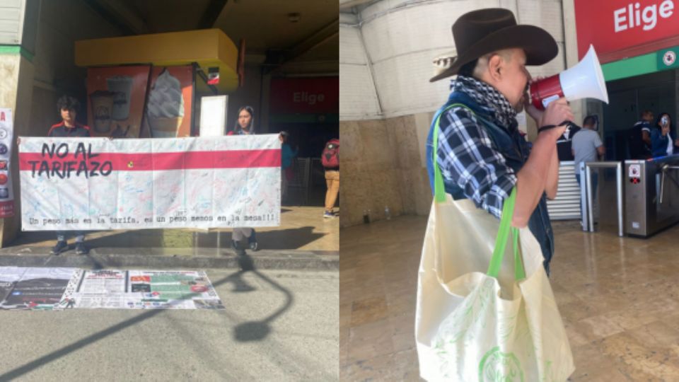 La protesta tuvo lugar en la estación Cuauhtémoc.