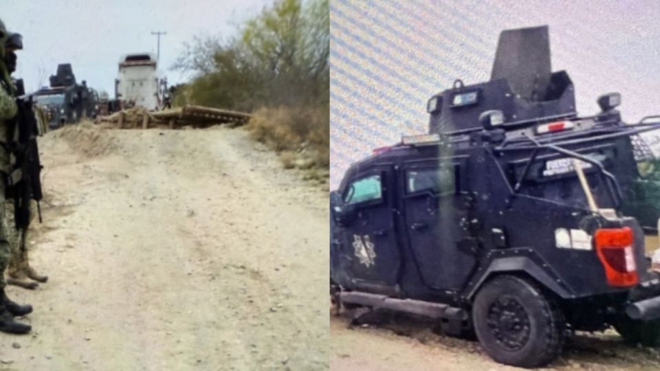 Militares tras la explosión de una mina terrestre en el municipio de Doctor Coss.