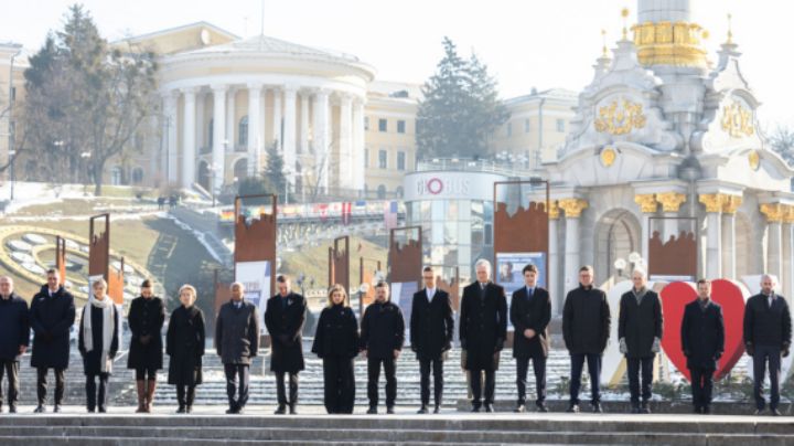 Ucrania conmemora con sus aliados europeos y sin EU, 3 años de invasión rusa