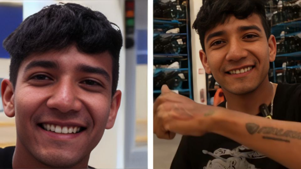 Luis, originario de Guadalajara, recibe su motocicleta Italika, regalo del empresario Ricardo Salinas Pliego