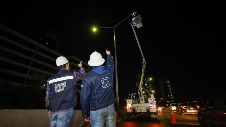 San Pedro realiza censo de alumbrado público deficiente