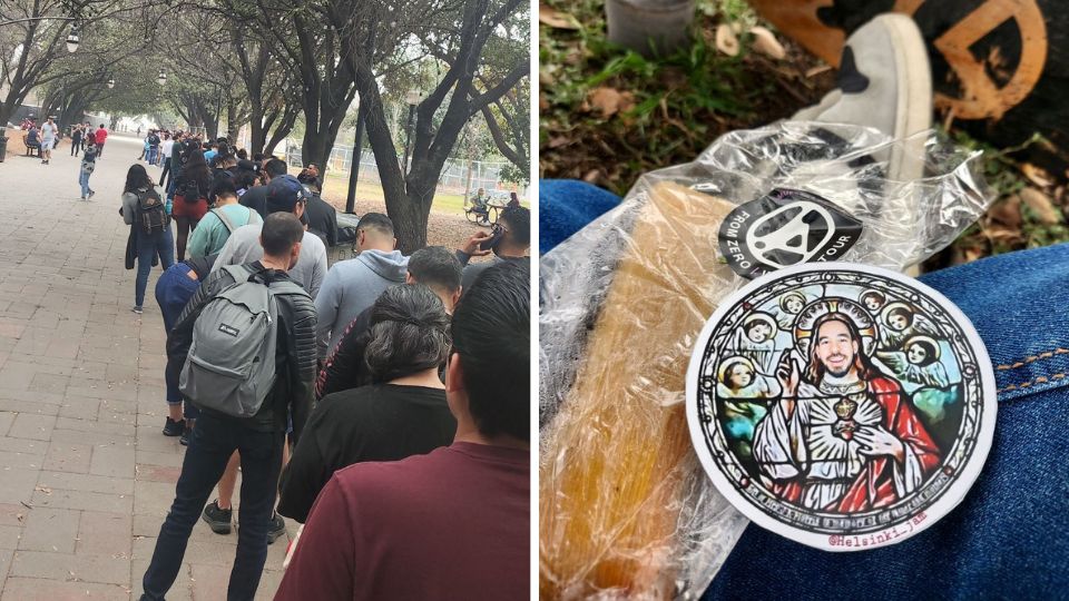 Filas en Parque Fundidora por tamales gratis de Linkin Park | Facebook / Alexis Jiménez / Eduardo Ramone