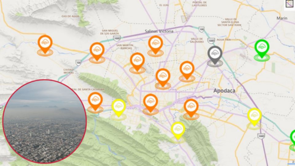 Durante la mañana de este domingo, los datos del SIMA muestran que 9 de 15 estaciones se encuentran en color naranja, es decir, con mala calidad del aire.