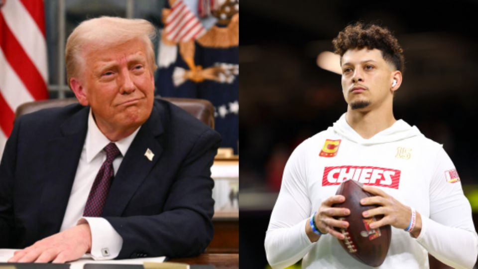 Donald Trump, presidente de Estados Unidos, Patrick Mahomes,  'quarterback' de Kansas City Chiefs.