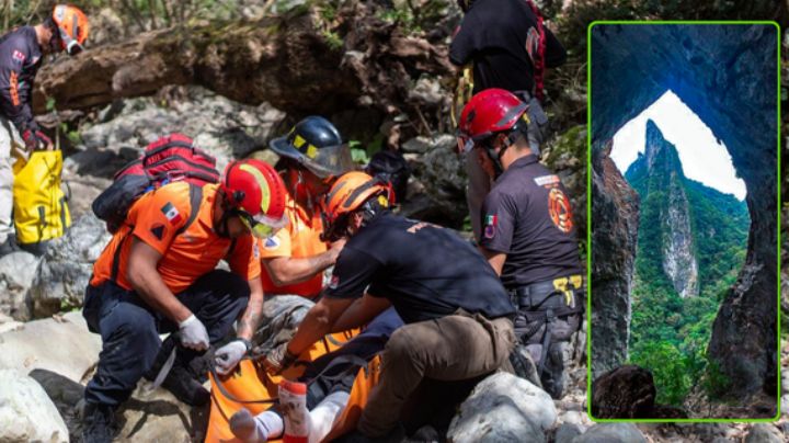 Rescatan a una persona lesionada en el Cerro Agujerado, de Juárez, NL
