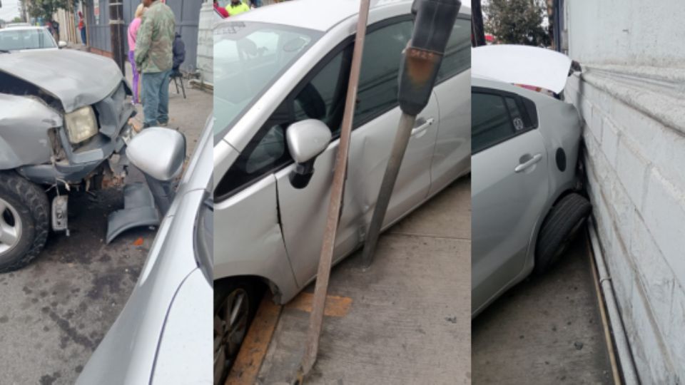 Un accidente vial que involucró a cuatro vehículos se registró la tarde de este sábado en el cruce de Treviño Pte. y Av. Pino Suárez Nte., en el centro de Monterrey.