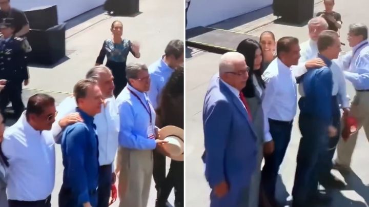 ¿Ignoraron a Sheinbaum? Líderes de Morena dan la espalda a la presidenta en el Zócalo
