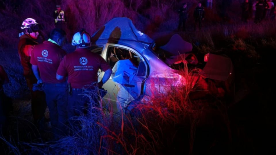 Accidente en Hualahuises.