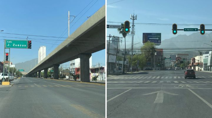 Día de asueto despeja calles y avenidas de Monterrey este lunes