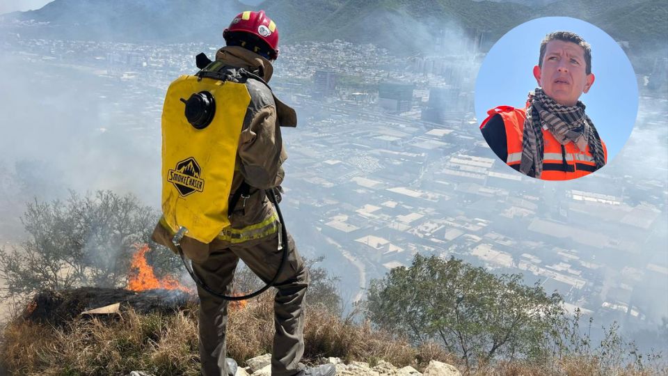 Incendio en el Cerro de la Campana, registrado el pasado viernes en Monterrey | Facebook / Protección Civil de Monterrey