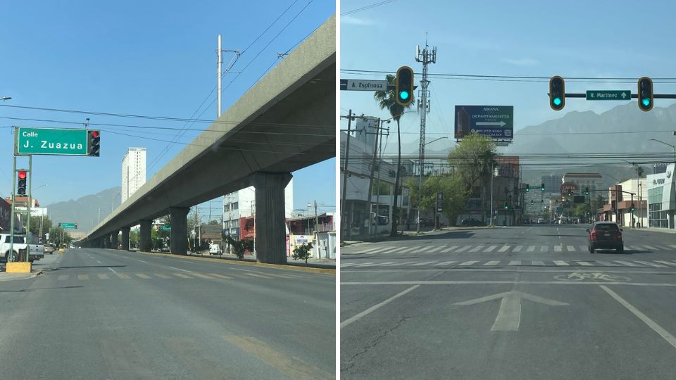 Poco tráfico en Monterrey debido al día de asueto