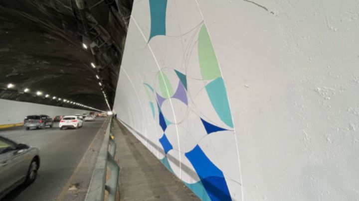 Pintan los primeros trazos del nuevo mural del Túnel de la Loma Larga