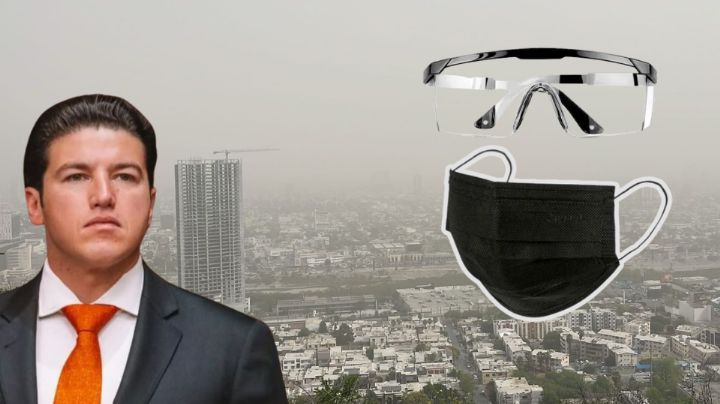 Samuel García pide usar cubrebocas y lentes por contaminación en plena visita de Claudia Sheinbaum