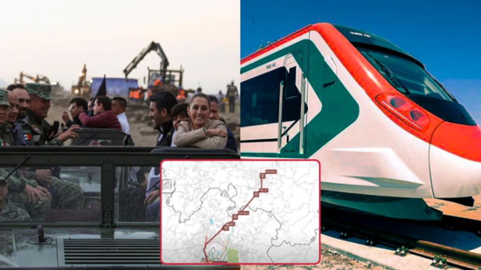 La presidenta de México, Claudia Sheinbaum, acompañada del gobernador de Hidalgo, Julio Menchaca, dio inicio a las obras del nuevo tren de pasajeros México-Pachuca.