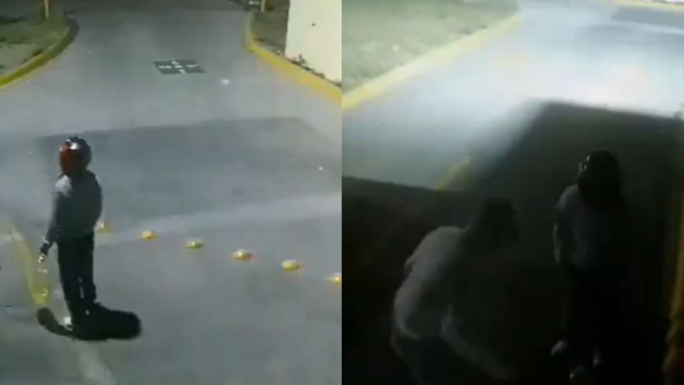 Momento en que individuos activan artefacto explosivo.