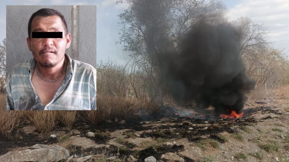 Hombre detenido por ocasionar incendio en Apodaca