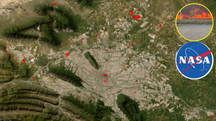 NASA capta incendios en la Zona Metropolitana de Monterrey