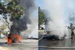 Se incendia camioneta en San Pedro; madre e hija resultan ilesas