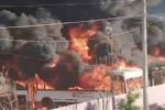 Se incendian 11 camiones en terminal de la Ruta 155, en García, NL