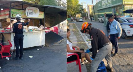 Vehículo se estrella contra un puesto de tacos en San Nicolás; deja una mujer lesionada