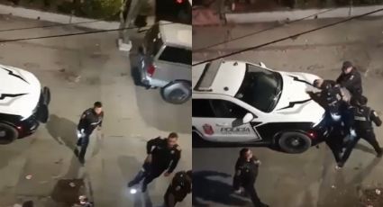 Captan a policías de San Pedro golpear a un hombre previo a su detención