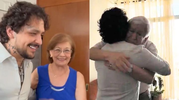 Video: Christian Nodal sorprende con visita a abuelitos de una fan