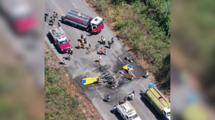 Avioneta aterriza de emergencia sobre la carretera Mérida-Cancún