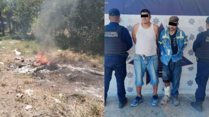 Arrestan a dos hombres por quemar basura y hierba seca en Guadalupe