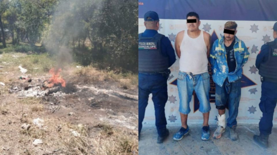 Los detenidos, identificados como José “N”, de 48 años, y Ángel “N”, de 36, reconocieron haber iniciado el fuego al quemar basura y hierba seca en un terreno de la colonia Misión del Valle, en Guadalupe.