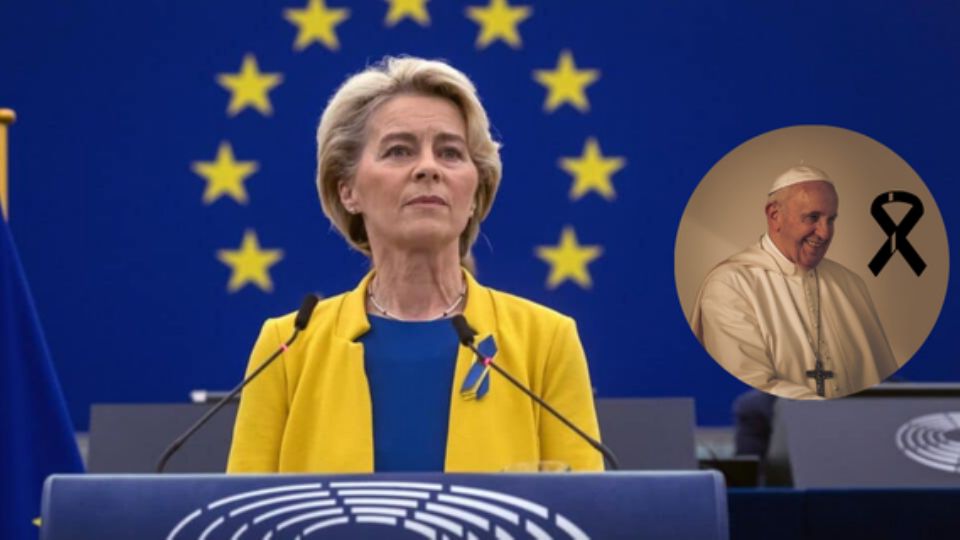 Ursula von der Leyen, presidenta de la Comisión Europea, dijo que el Papa Francisco era una guía para avanzar hacia 'un mundo más justo, pacífico y compasivo'.