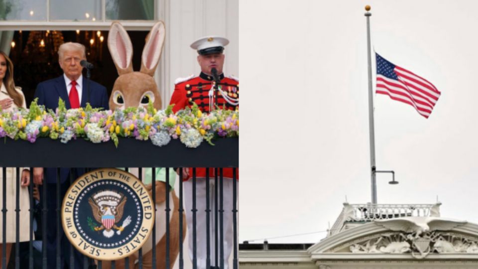El Lunes de Pascua en la Casa Blanca se llevó a cabo con la bandera de Estados Unidos a media asta por el fallecimiento del Papa Francisco.