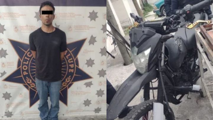 Detienen a hombre tras persecución en Guadalupe por presunto robo de motocicleta