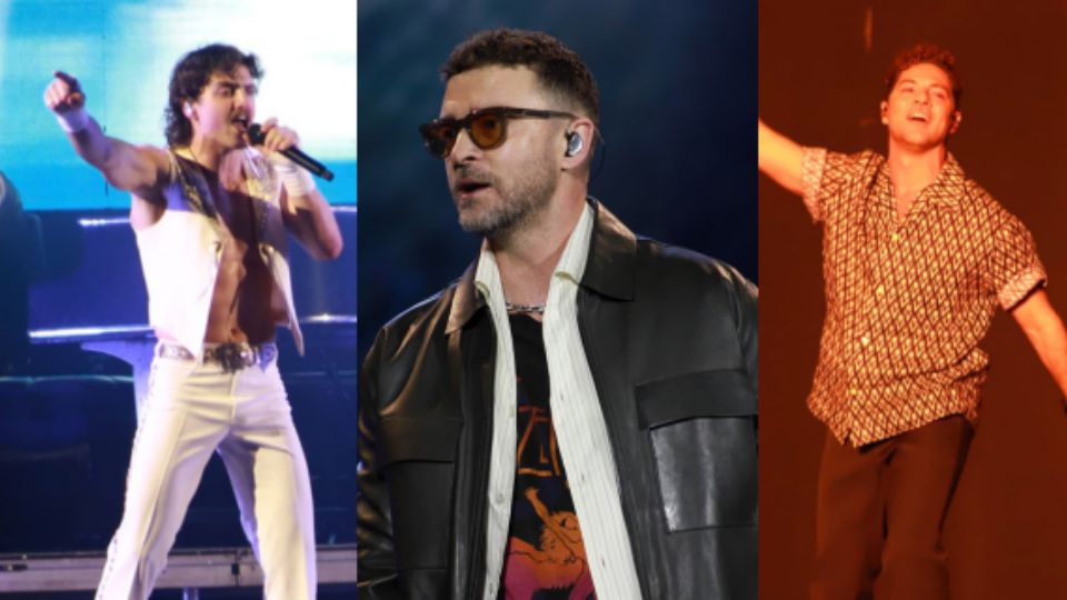 Benson Boone, Justin Timberlake y David Bisbal en el festival Pa'l Norte en Monterrey, 6 de abril de 2025.