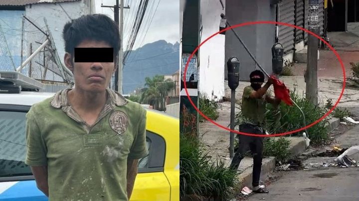 Detienen a hombre tras robar cable de un semáforo en el centro de Monterrey