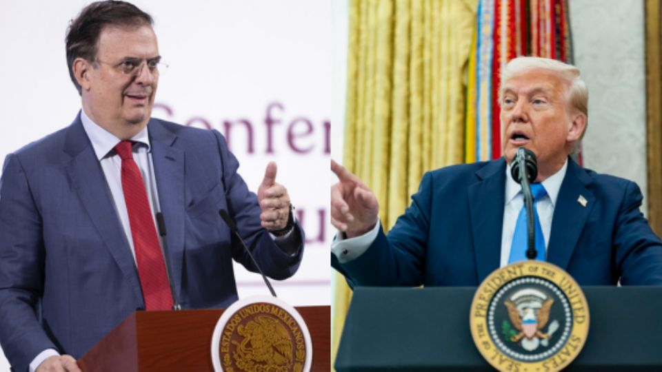 Marcelo Ebrard, secretario de Economía de México y Donald Trump, presidente de Estados Unidos.