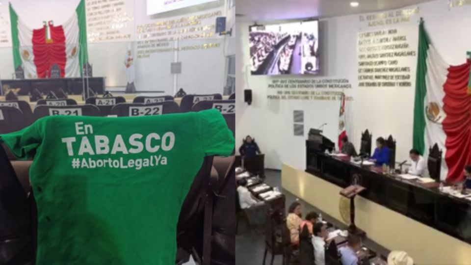 Votación en el congreso local de Tabasco.