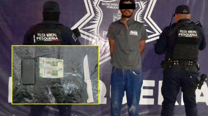 Arrestan a presunto ladrón armado en Pesquería, NL