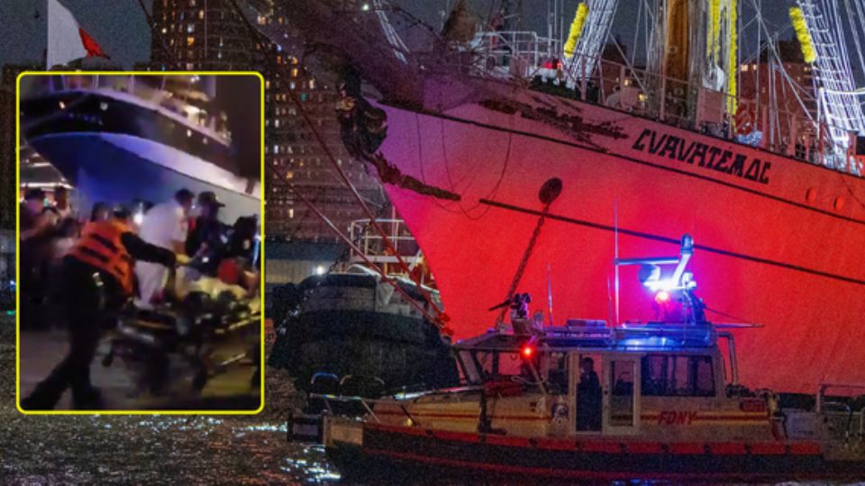 De los 277 tripulantes del buque escuela Cuauhtémoc, 23 resultaron heridos y cuatro de ellos de gravedad tras el choque contra el puente de Brooklyn en Nueva York.