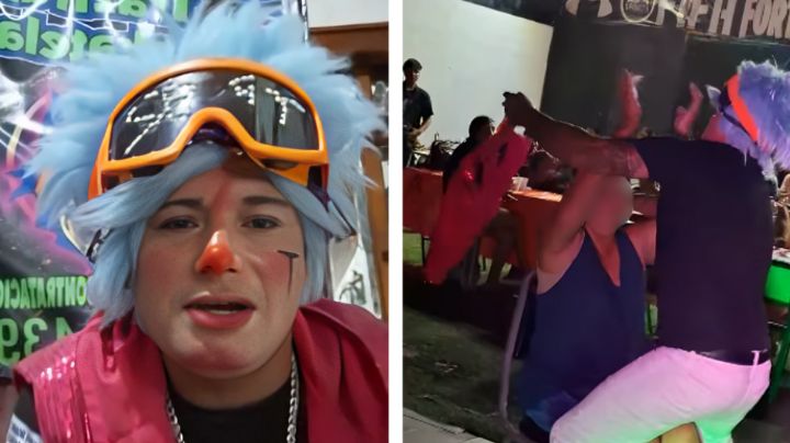 Payaso le baila a mujer durante show en Juárez, NL; hijo se molesta e intenta agredirlo