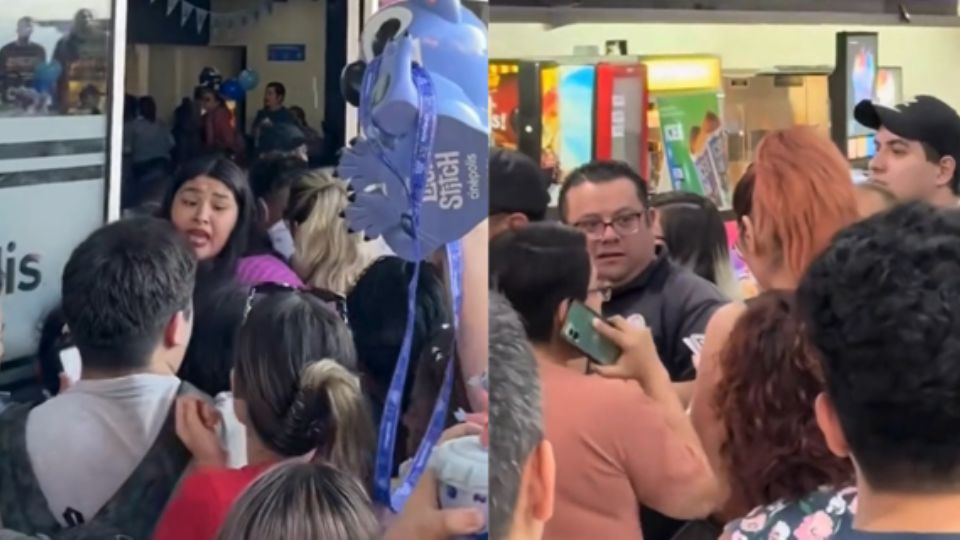 Clientes en cines peleando por los artículos de Lilo & Stitch.