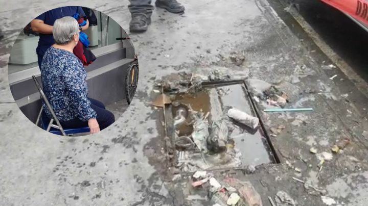 Mujer de 66 años cae en registro sin tapa en Monterrey; fue traslada a una clínica