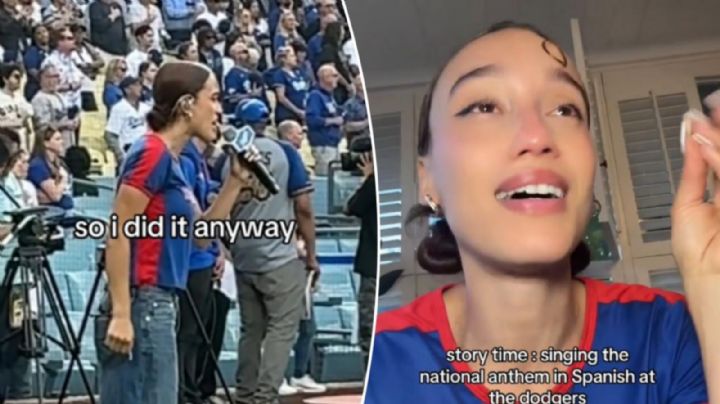 Nezza canta el himno en español en juego de Dodgers como protesta ante redadas migratorias