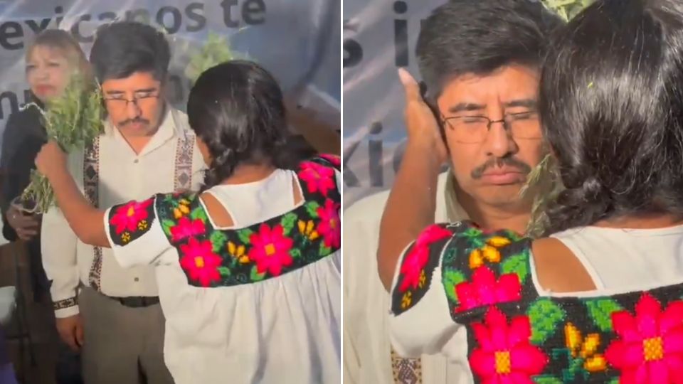 Hugo Aguilar Ortiz recibe ritual después de ser nombrado nuevo ministro presidente de la SCJN