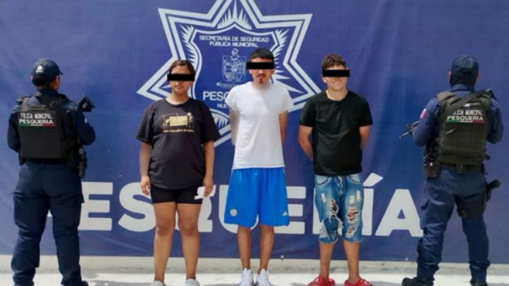 Detienen a 3 por llevar consigo drogas y un arma de fuego en Pesquería